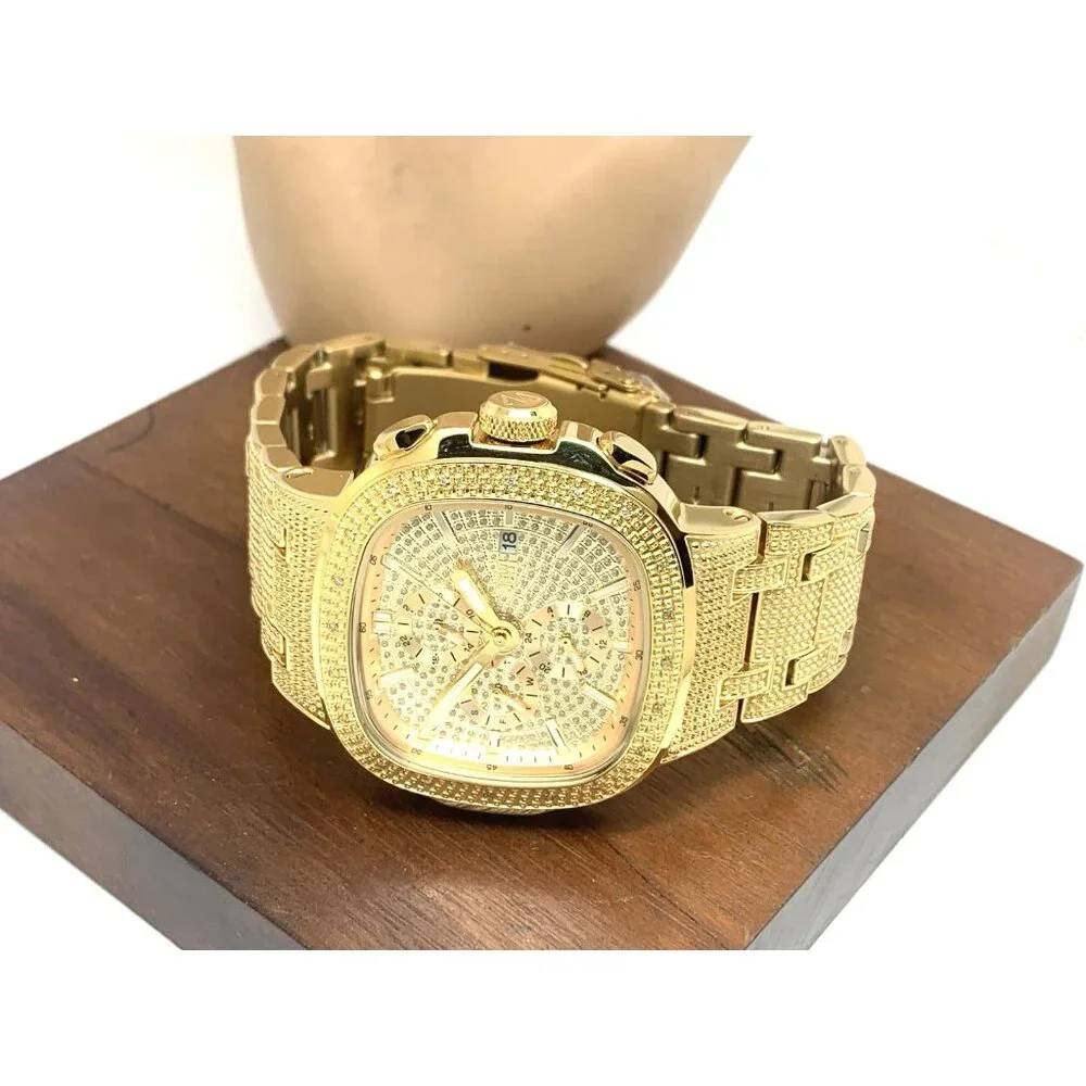 JBW Men's Watch J6380A Heist Diamond 0.20CTW Gold Tone Steel Quartz 45mm